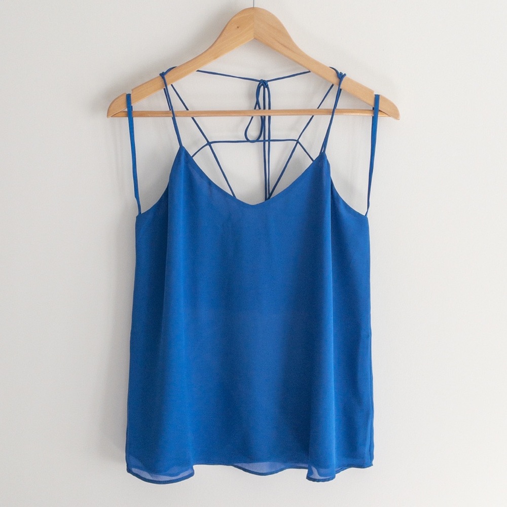 Naked Zebra Royal Blue Strappy Camisole Top, NWT, Size S